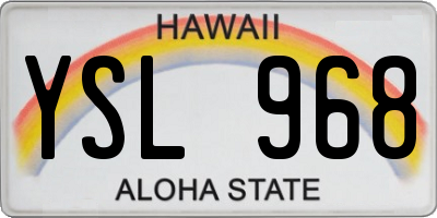HI license plate YSL968