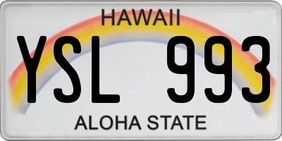 HI license plate YSL993