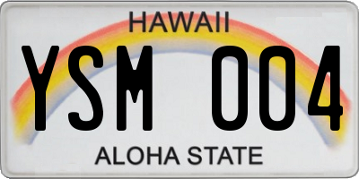 HI license plate YSM004