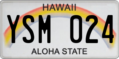 HI license plate YSM024