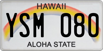 HI license plate YSM080