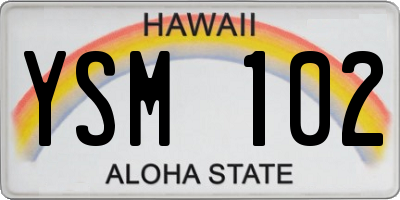 HI license plate YSM102