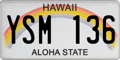 HI license plate YSM136
