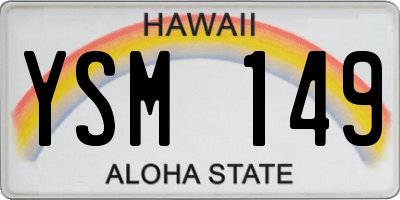 HI license plate YSM149