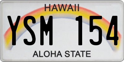 HI license plate YSM154