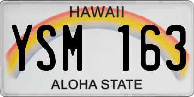 HI license plate YSM163