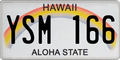 HI license plate YSM166