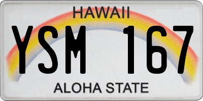 HI license plate YSM167