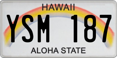 HI license plate YSM187