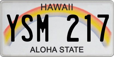 HI license plate YSM217