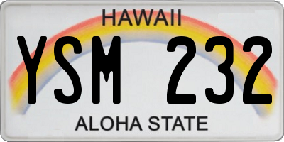 HI license plate YSM232