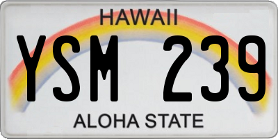 HI license plate YSM239
