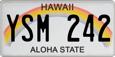HI license plate YSM242