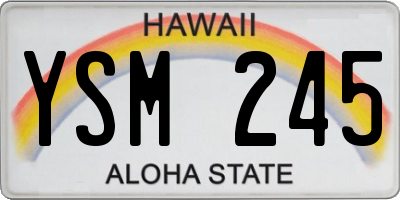 HI license plate YSM245