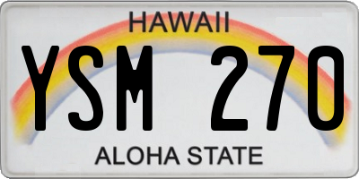 HI license plate YSM270