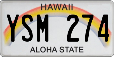HI license plate YSM274