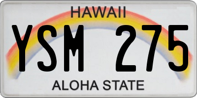 HI license plate YSM275
