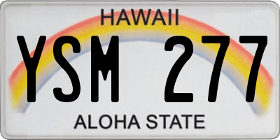 HI license plate YSM277