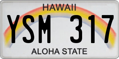 HI license plate YSM317