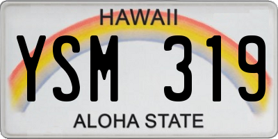 HI license plate YSM319