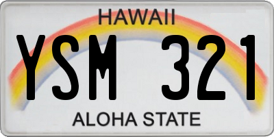 HI license plate YSM321