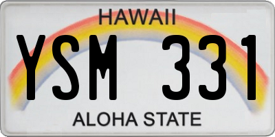 HI license plate YSM331