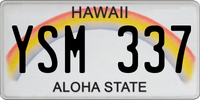 HI license plate YSM337