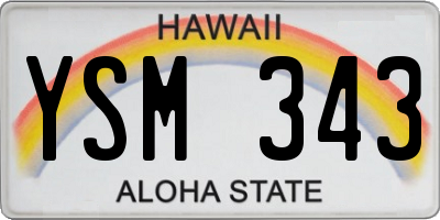 HI license plate YSM343