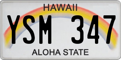 HI license plate YSM347