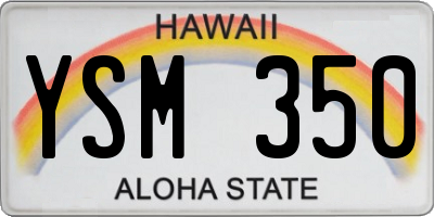 HI license plate YSM350