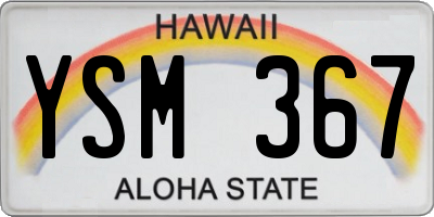 HI license plate YSM367
