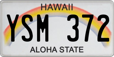 HI license plate YSM372