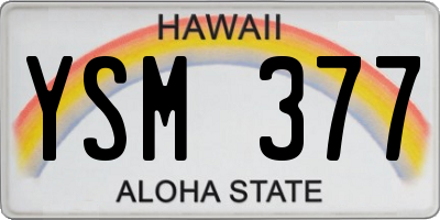 HI license plate YSM377