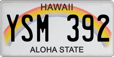 HI license plate YSM392
