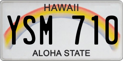 HI license plate YSM710