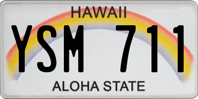 HI license plate YSM711