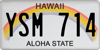 HI license plate YSM714