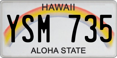 HI license plate YSM735
