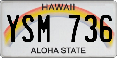 HI license plate YSM736