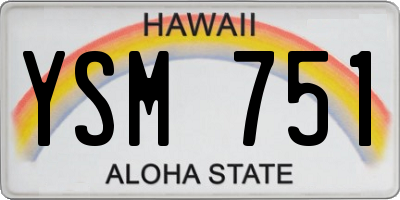 HI license plate YSM751
