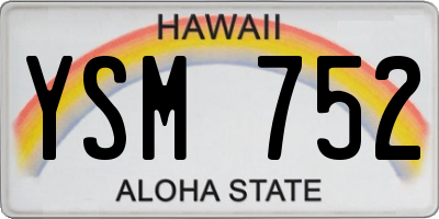 HI license plate YSM752