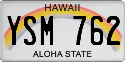 HI license plate YSM762