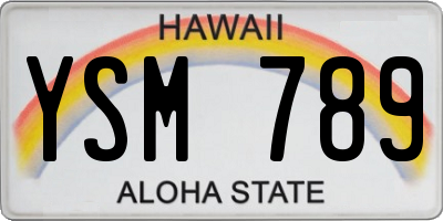 HI license plate YSM789