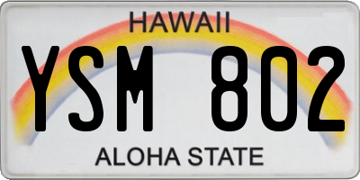 HI license plate YSM802