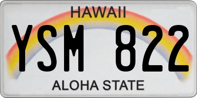 HI license plate YSM822