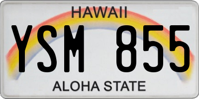 HI license plate YSM855