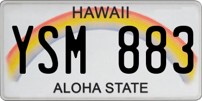 HI license plate YSM883