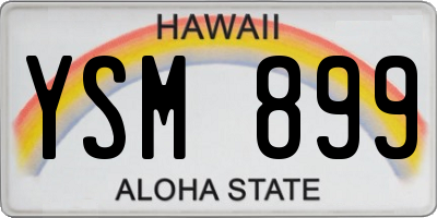 HI license plate YSM899