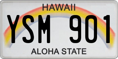 HI license plate YSM901