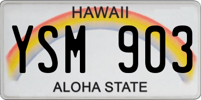HI license plate YSM903